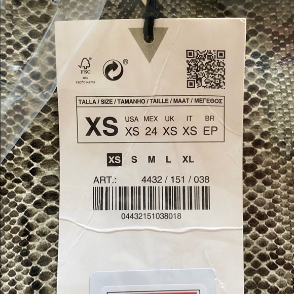 NWT. Zara SnakeSkin Print Flare Trousers. Size XS. - Picture 10 of 10